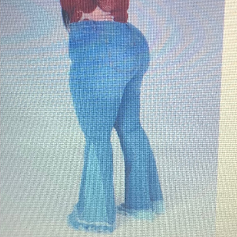 Plus size denim flares